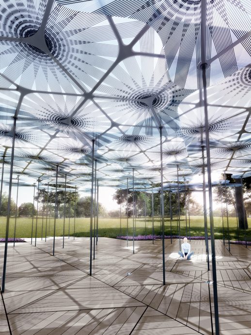 Concept image for AL_A's 2015 MPavilion to be constructed in Melbourne's Victoria Gardens. Image courtesy of AL_A.