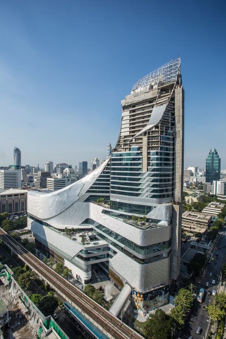 A concept image of AL_A's design for the Central Embassy hotel and shopping centre complex in Bangkok. Image courtesy of AL_A.