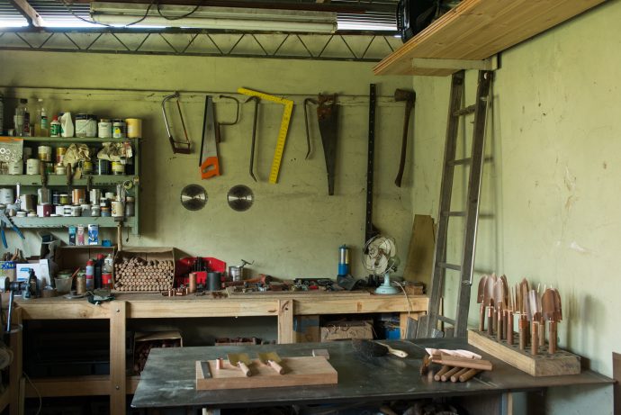 The original Grafa workshop: a converted garage space in the backyard of Travis and Harriet's Melbourne home. Photo by Fred Kroh.