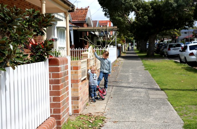 Community spirit: Katie and Jesse's two sons explore the neighbourhood by foot or on bike. Photo by Rafaela Pandolfini.